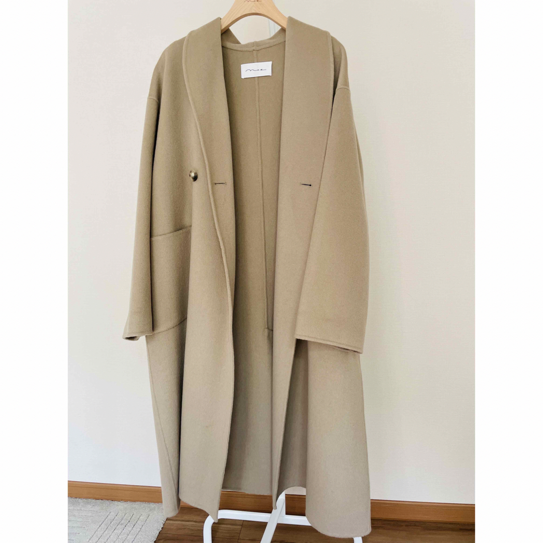 na.e Shawl Collar Wool Coat greige 通常丈 - ロングコート