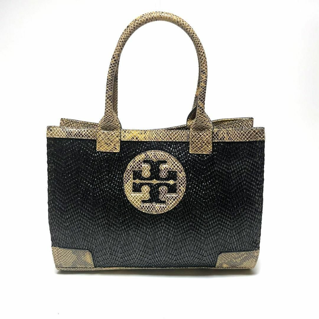 Tory Burch - トリーバーチ パイソン トートバッグ 蛇柄 ロゴ ブラック