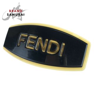 フェンディ(FENDI)のFENDI フェンディ ブラック 黒 ゴールド金具 プラスチック バレッタ 髪飾り レディース 403507 【中古】(バレッタ/ヘアクリップ)