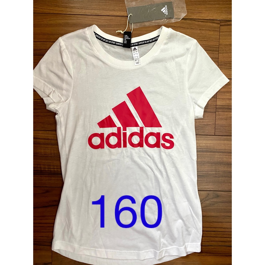 adidas(アディダス)の新品　アディダス　ガールズ　キッズTシャツ  160センチ キッズ/ベビー/マタニティのキッズ服女の子用(90cm~)(Tシャツ/カットソー)の商品写真