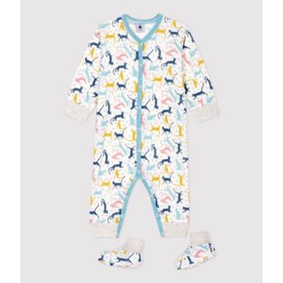 プチバトー(PETIT BATEAU)のコットンリヨセル足なしロンパース＋ブーティ(ロンパース)