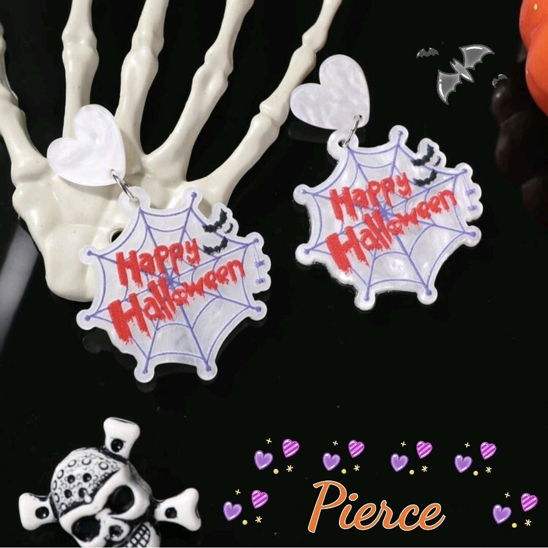 《新品》ハロウィン☆コミックスパイダーウェブピアス コスプレ パーティー レディースのアクセサリー(ピアス)の商品写真