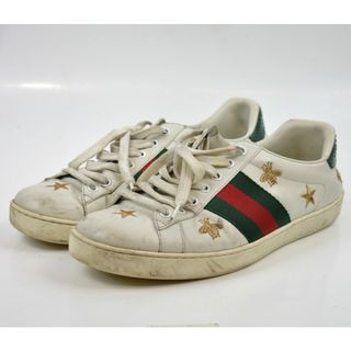 グッチ(Gucci)のGUCCI/グッチ　エース　BEE刺繍ローカットスニーカー　386750　サイズ：7　カラー：ホワイト【中古】【古着】【USED】【230712】【yast】(スニーカー)