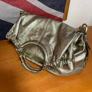 【高級❣️極美品】ESCADA エスカーダ      ショルダーバッグブルーグレー