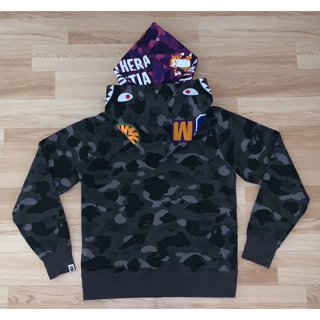 APE BAPE KAWS CRAZY FACE SHARK パーカー　 L