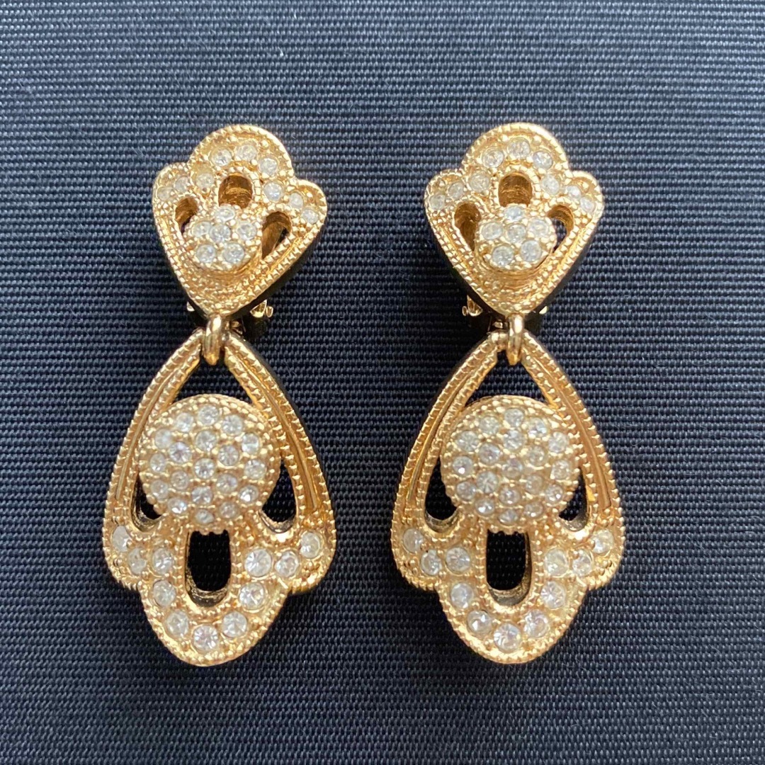 美品】Christian Dior イヤリング トロッター オーバル ゴールド-