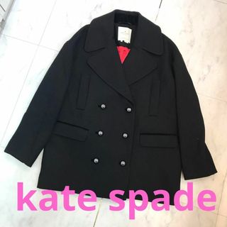 ケイトスペードニューヨーク(kate spade new york)の☆美品☆kate spade NY　ダッフルコート　オーバーサイズ　ブラック(黒(ダッフルコート)