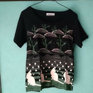 monaural 猫プリントTシャツ(Tシャツ(半袖/袖なし))