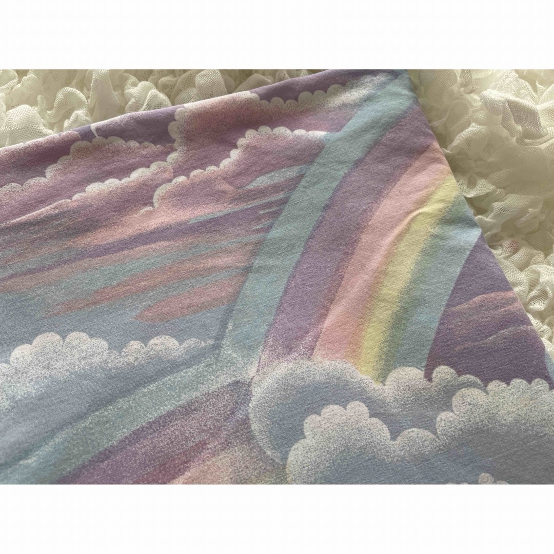 🌈☁️ vintage fabric ビンテージシーツ　パステル　レインボー | フリマアプリ ラクマ