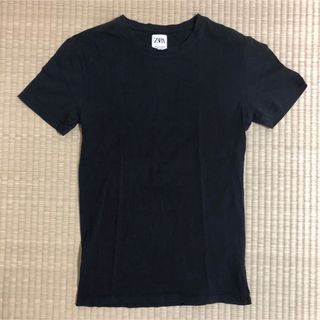 ザラ(ZARA)のZARA定番シンプルUネックＴシャツ　ブラック(Tシャツ/カットソー(半袖/袖なし))