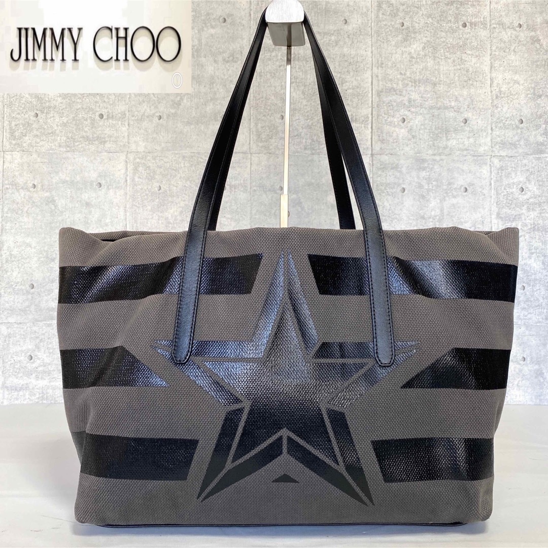 JIMMY CHOO - 【良品】JIMMY CHOO PIMLICO キャンバス スター トート