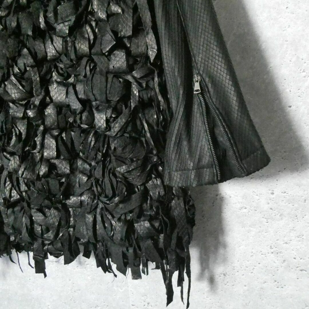 美品 GIORGIO BRATO レザー 七分袖 ノーカラージャケット-