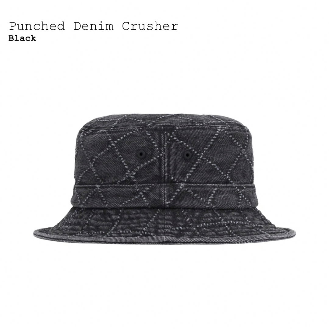 Supreme(シュプリーム)のSupreme Punched Denim Crusher ブラック メンズの帽子(ハット)の商品写真