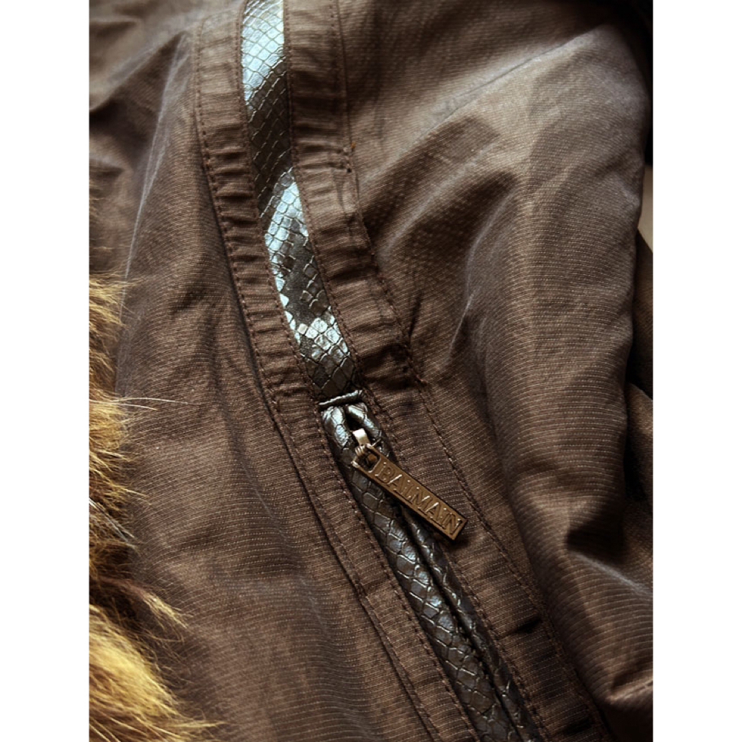 BALMAIN(バルマン)のBALMAIN バルマン ファー トリミング フーディー コート レディースのジャケット/アウター(ロングコート)の商品写真