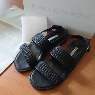 【新品】MANOLO BLAHNIK マノロブラニク スポーツサンダル ワイン