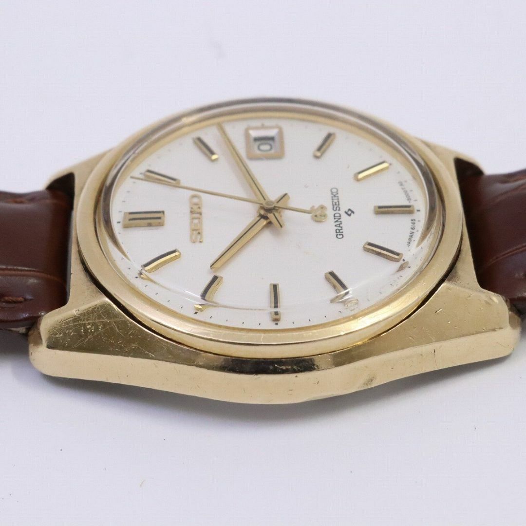 SEIKO グランドセイコー 61GS ハイビート 自動巻き メンズ 腕時計 1967年製 CAP GOLDケース 社外ベルト 6145-8000