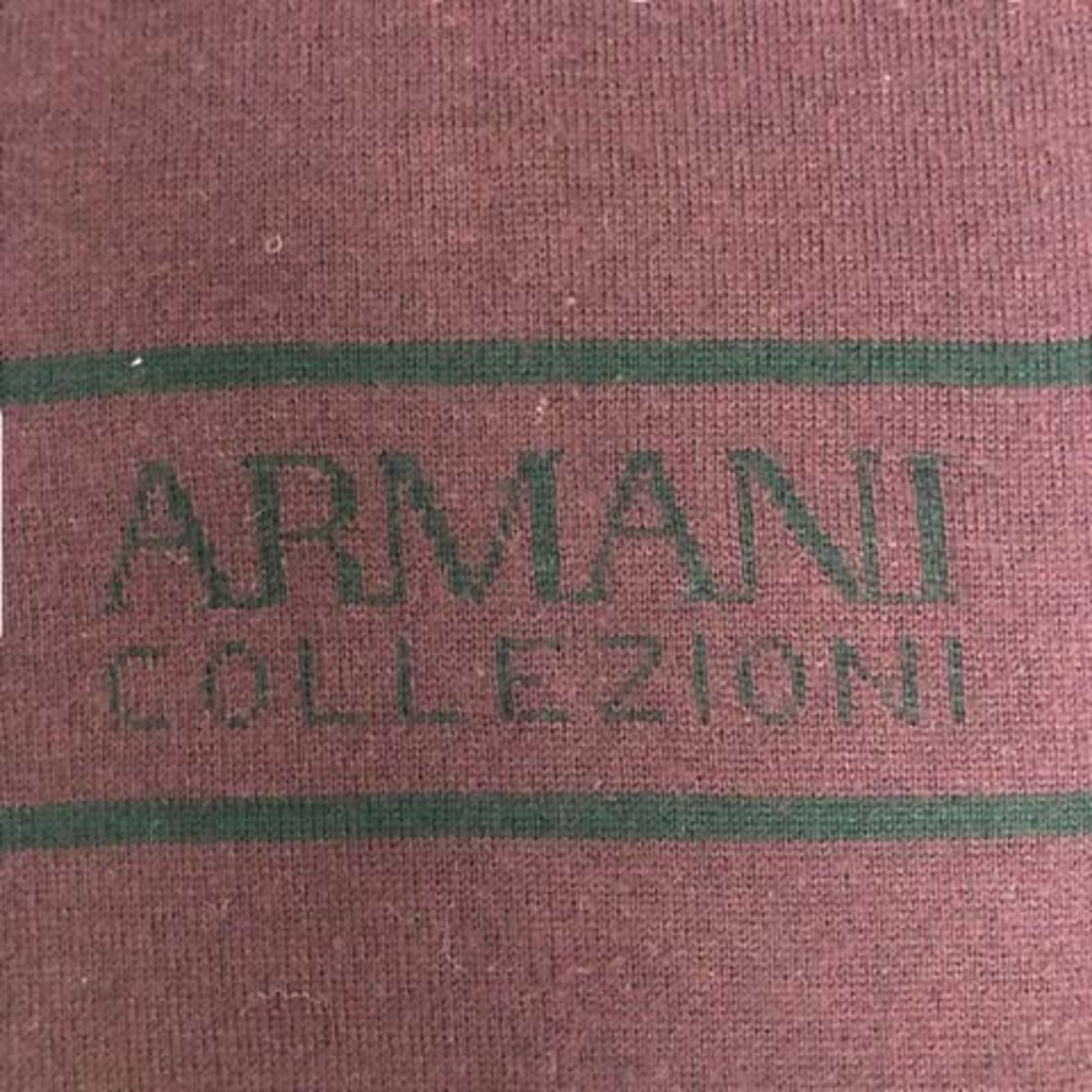 ARMANI COLLEZIONI(アルマーニ コレツィオーニ)のアルマーニ コレツィオーニ マフラー ニット ロゴ ワインレッド ブラック メンズのファッション小物(マフラー)の商品写真