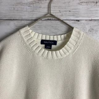 《デカロゴ》NAUTICA ノーティカ ニット L 長袖 白色 おしゃれ 冬 L