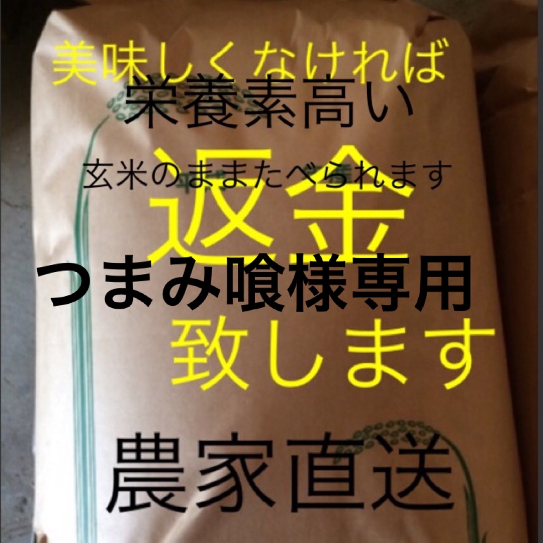 つまみ喰様専用　新米　無農薬純こしひかり30㎏ 玄米 食品/飲料/酒の食品(米/穀物)の商品写真