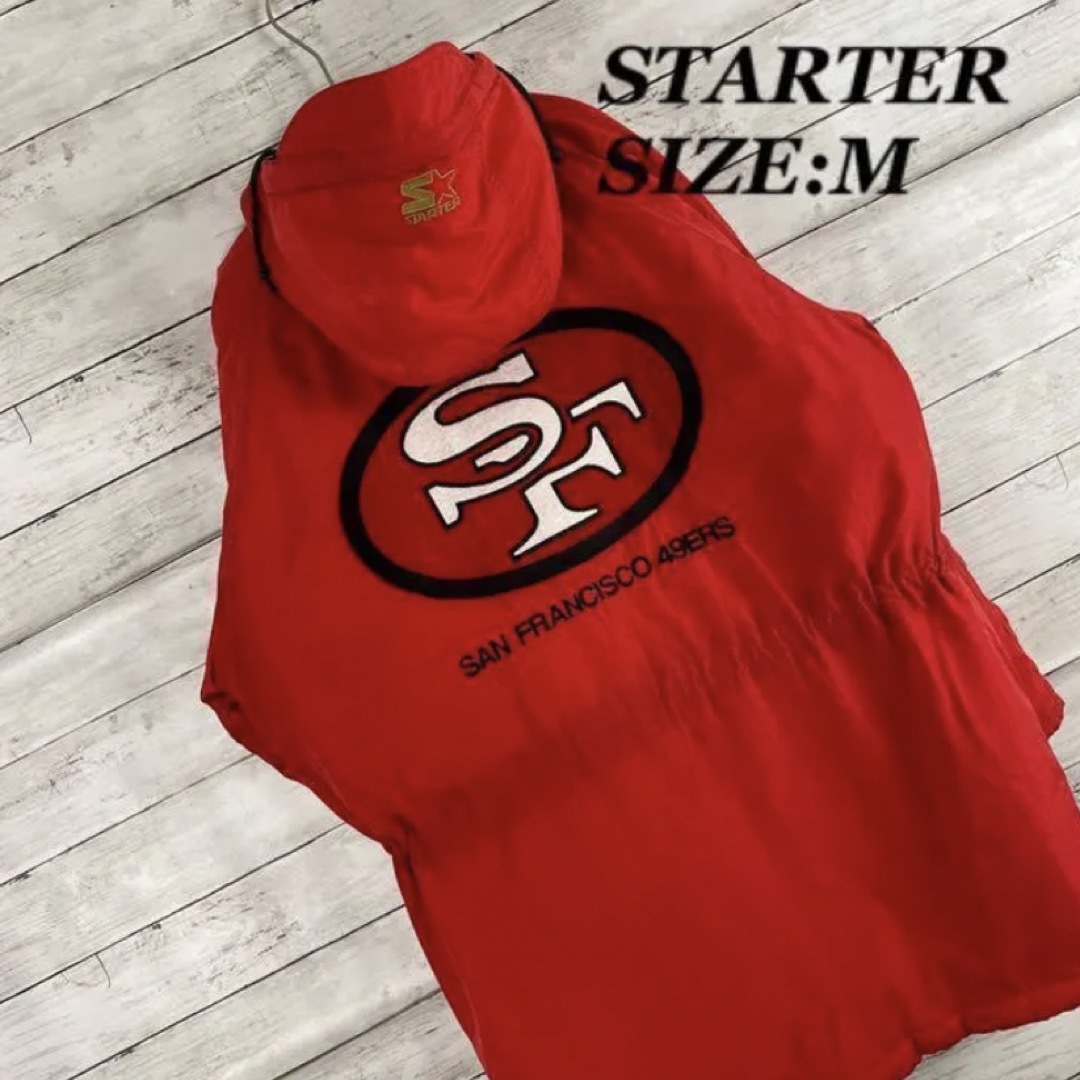 1《90’s》STARTER スターター 49ERS 中綿ジャケット　赤　M