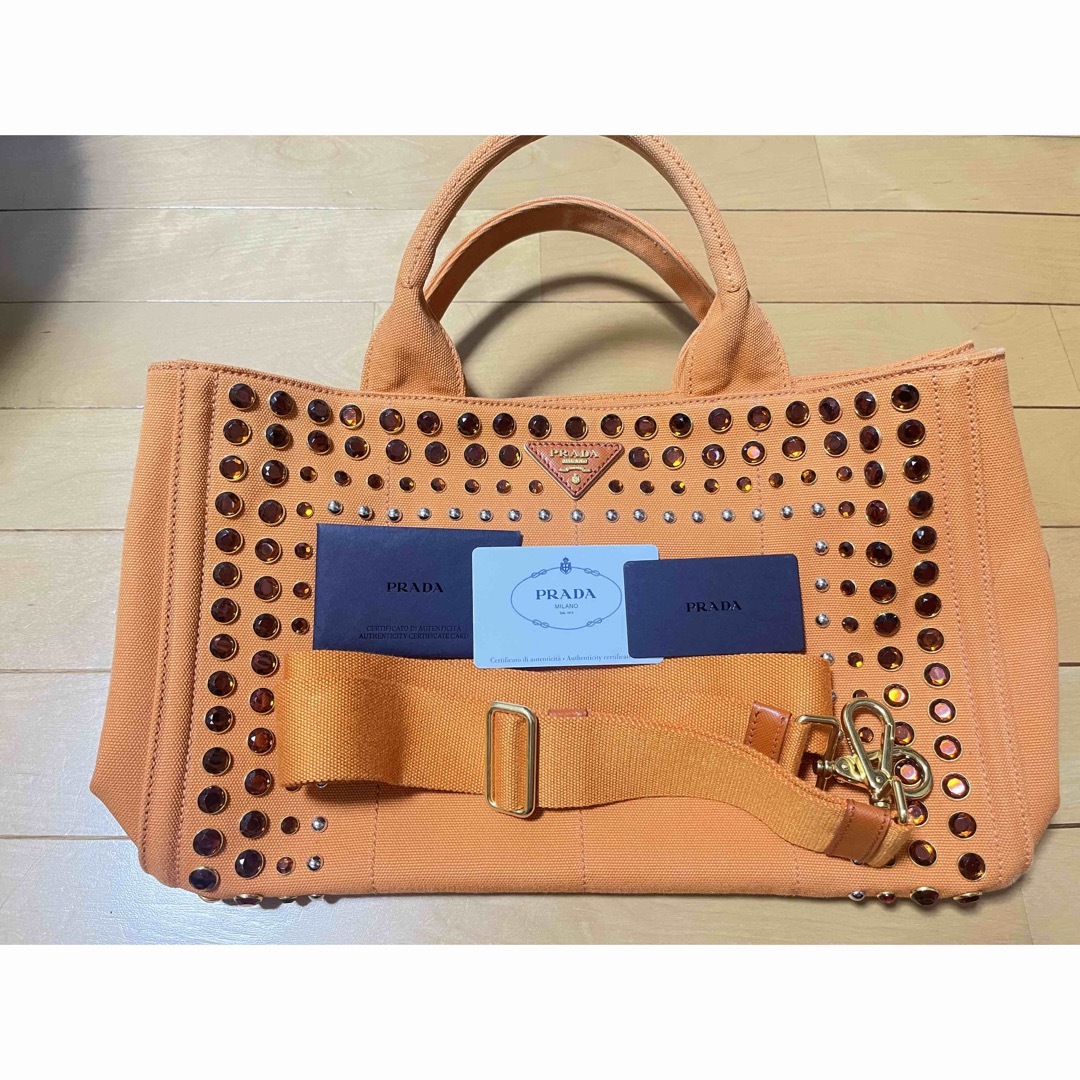 PRADA プラダ カナパ ビジュー トートバッグ - トートバッグ