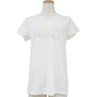 ポロラルフローレン(POLO RALPH LAUREN)のPOLO Ralph Lauren ポロ ラルフローレン カットソー Tシャツ プルオーバー トップス ホワイト 白 XS クルーネック 半袖 ロゴ ビーズ 刺繍 コットン 綿 おしゃれ シンプル きれいめ 大人女子 ブランド 上品 ベーシック フェミニン 着回し【レディース】【中古】(Tシャツ(半袖/袖なし))