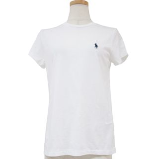 ポロラルフローレン(POLO RALPH LAUREN)のPOLO Ralph Lauren ポロ ラルフローレン カットソー Tシャツ プルオーバー トップス ホワイト 白 XS クルーネック 半袖 ポニー 刺繍 ワンポイント コットン 綿 おしゃれ シンプル 無地 きれいめ 大人女子 ブランド カジュアル ベーシック 着回し【レディース】(Tシャツ(半袖/袖なし))