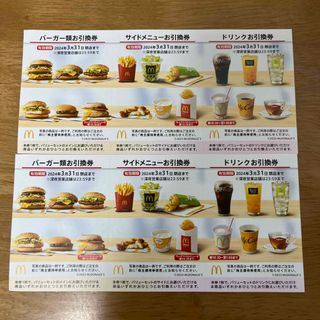 マクドナルド　株主優待券 2枚(フード/ドリンク券)