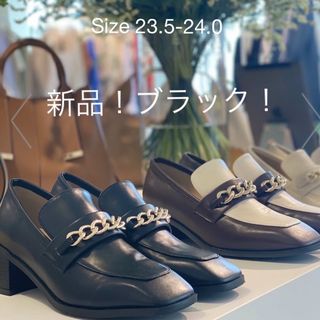 ハルタ(HARUTA)の再値下げ【未使用】HARUTAヒールローファー/ブラック 抗菌防水(ローファー/革靴)