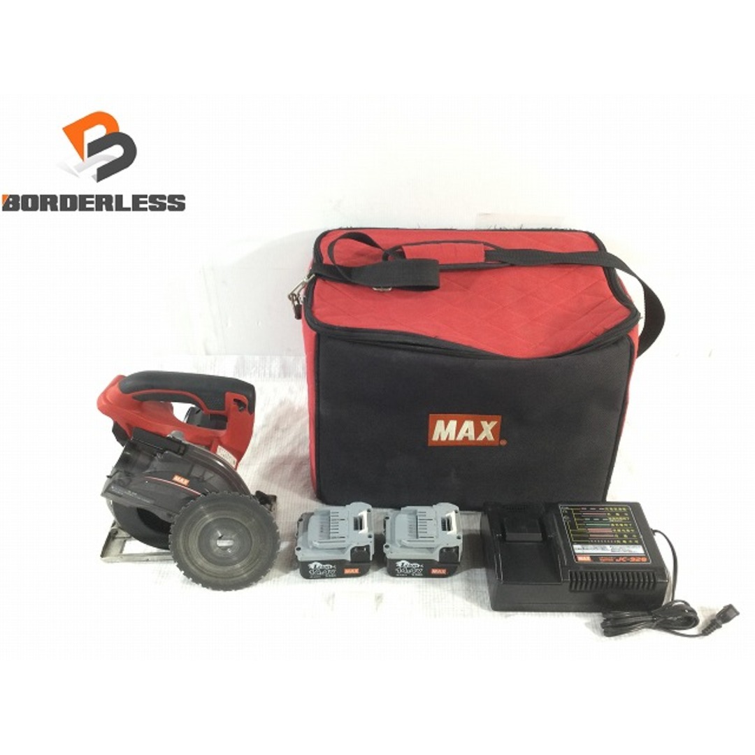 自動車/バイク☆品☆ MAX マックス 14.4V 充電式チップソーカッタ PJ-CS52MA バッテリー2個(14.4V 3.0Ah)充電器+ソフトケース 切断 77851