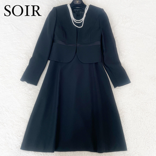 ソワール(SOIR)の美品　ソワール　ノーカラー　ワンピース　ブラックフォーマル　喪服　礼服(礼服/喪服)
