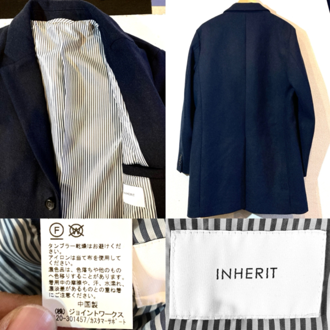 INHERIT★チェスターコート★インヘリット★定価18,000円★ネイビー★紺