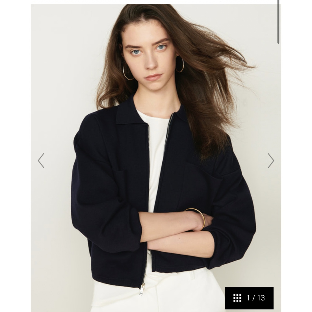 theory Cotton Wool Cropped Zip Up