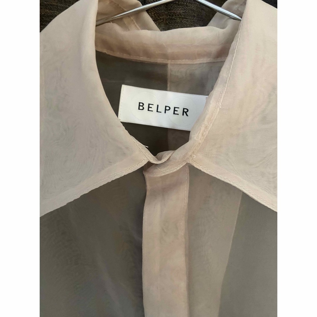 belper ベルパー 袖刺繍、シースルーシャツ