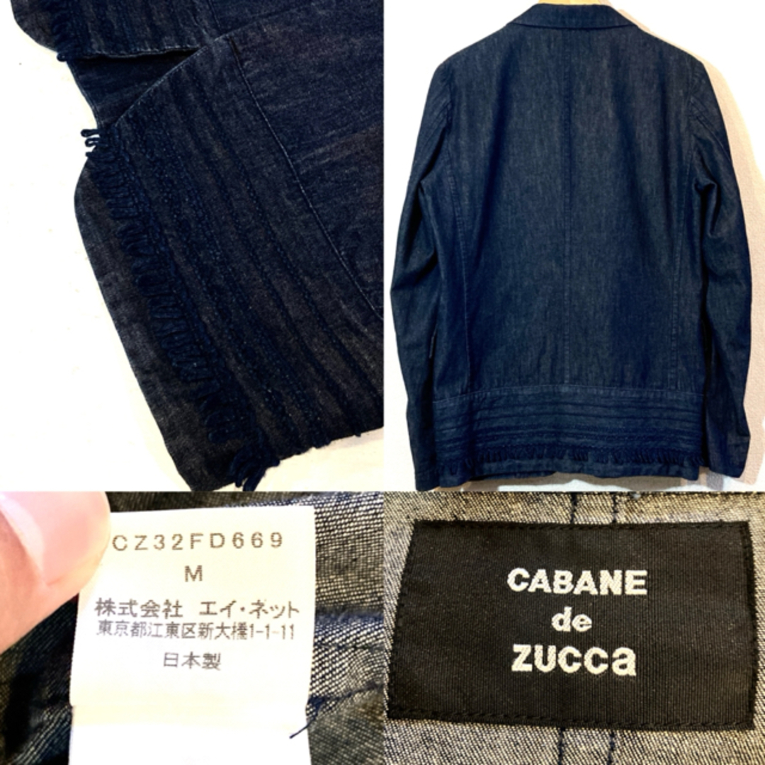 CABANE de ZUCCa☆ジャケット☆デニム☆ズッカ☆定価6万円☆濃紺 テーラードジャケット