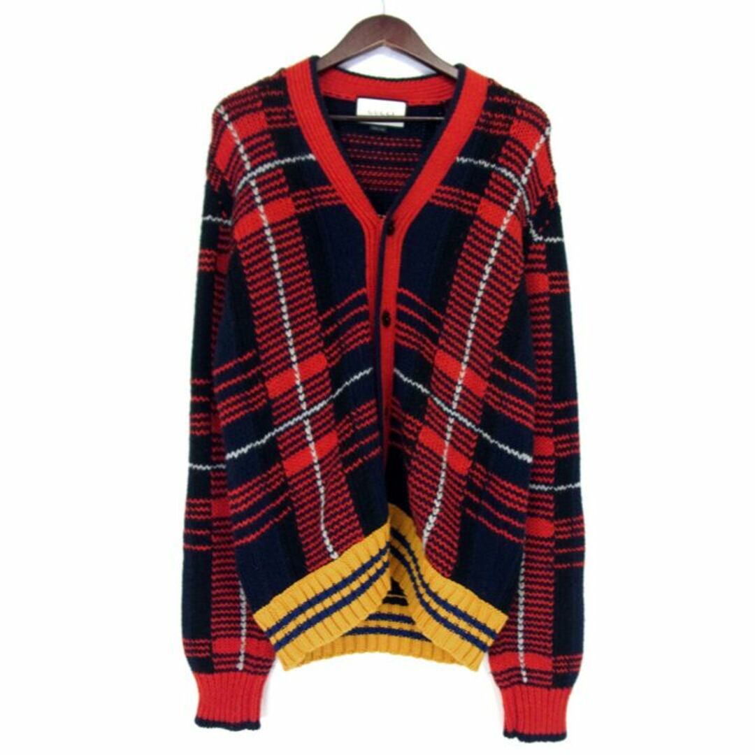 グッチ GUCCI ■ 16AW 【 439230 X1343 】 チェック柄 ウール ニット カーディガン | フリマアプリ ラクマ