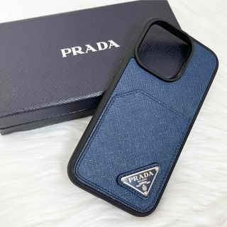 PRADA - 【極美品】PRADA iPhone14pro ケース サフィアーノレザー 三角
