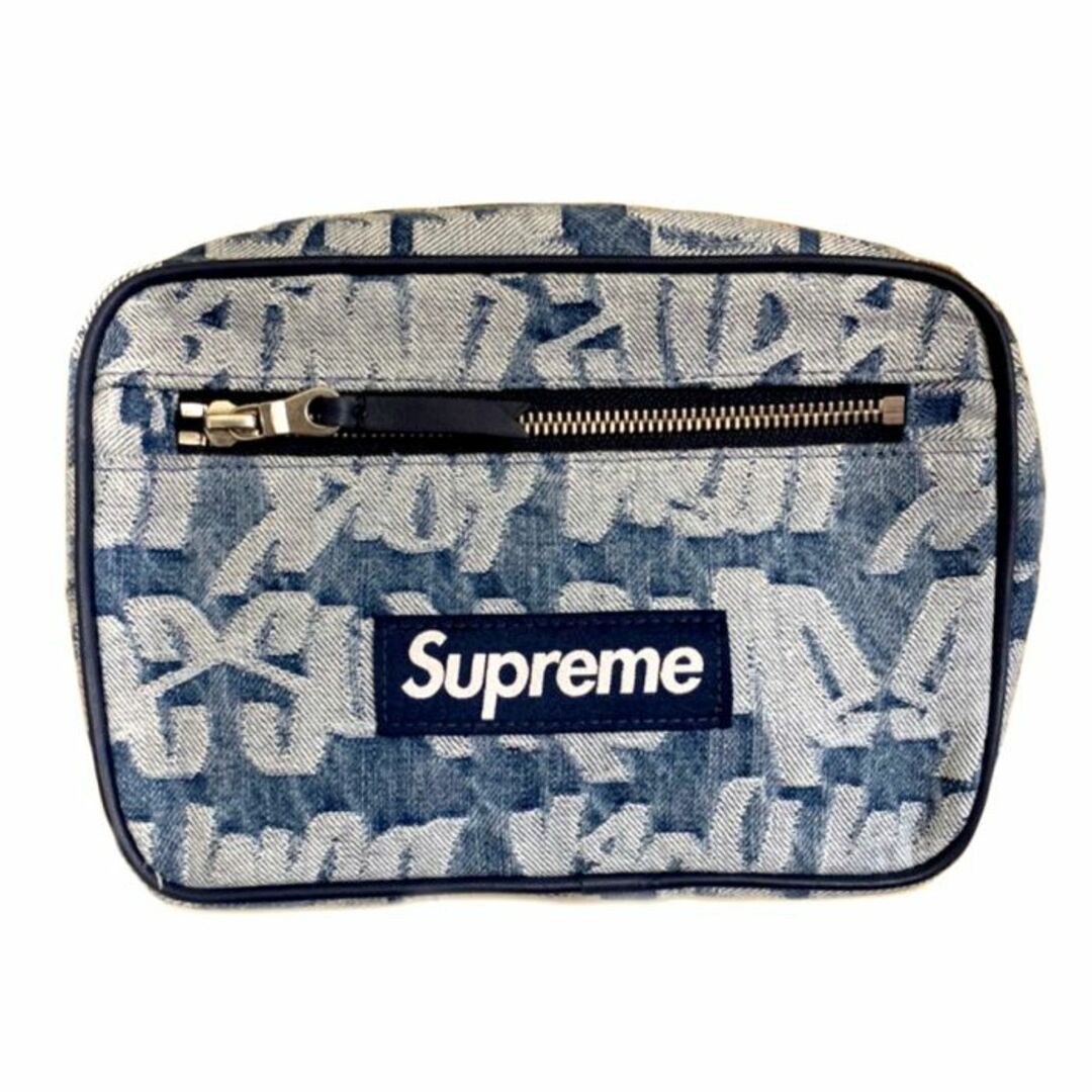 2022SS Supreme Fat Tip Jacquard Denim Waist Bag 青