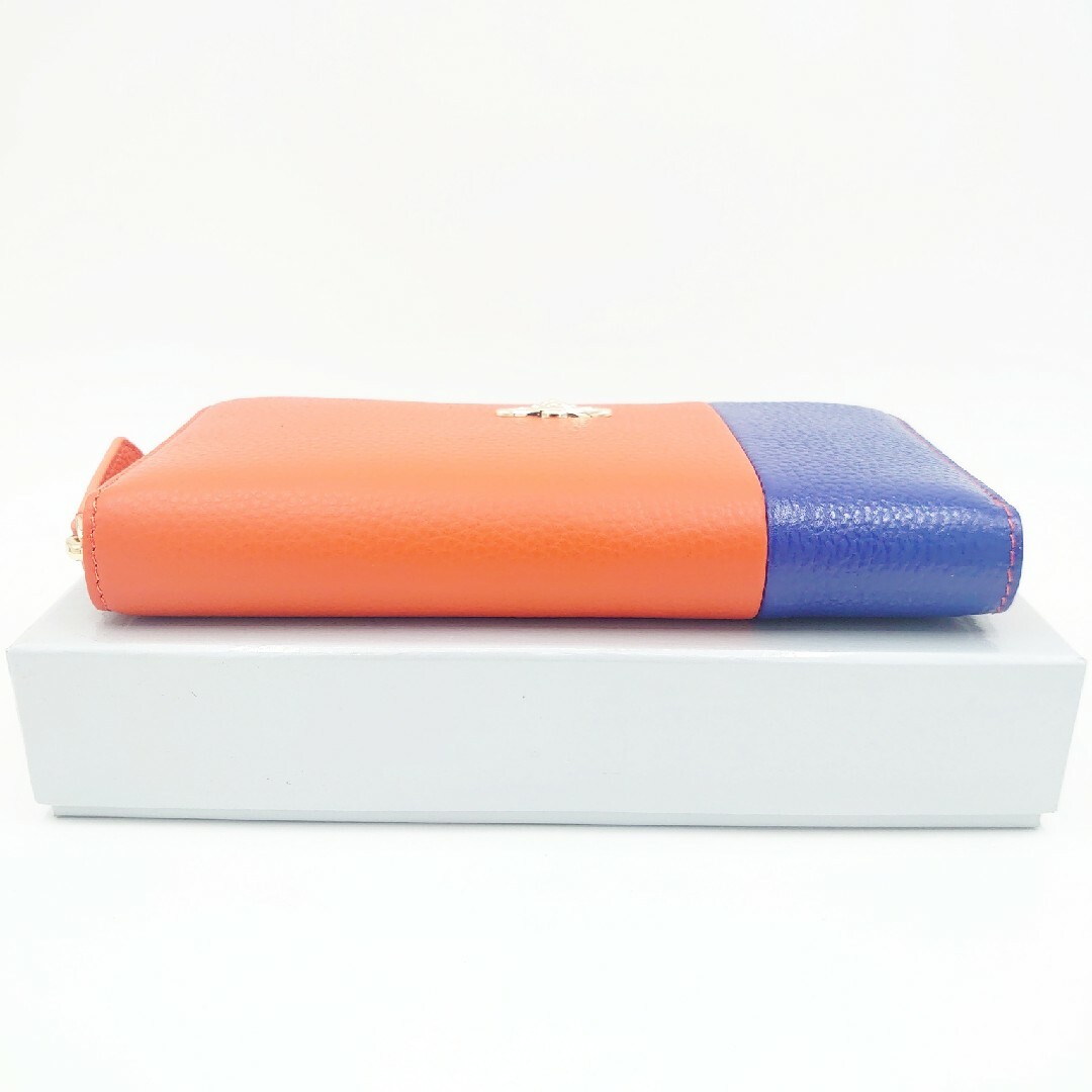 新品】Vivienne Westwood 長財布 オレンジ/ブルー 新品】Vivienne Westwood 長財布 オレンジ/ブルー