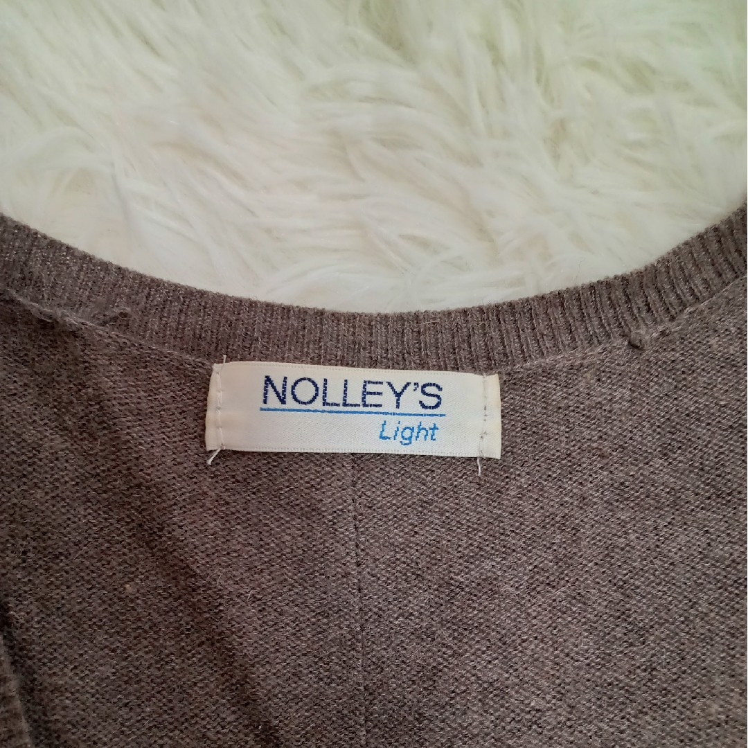 NOLLEY'S(ノーリーズ)のNOLLEY'Sブラウンベージュ 変形チュニックニットセーター Mサイズ レディースのトップス(ニット/セーター)の商品写真