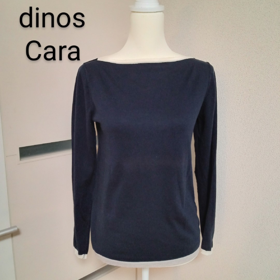 dinos(ディノス)のdinos Cara ディノス カーラ ネイビー  カシミヤ混 ニット Mサイズ レディースのトップス(ニット/セーター)の商品写真