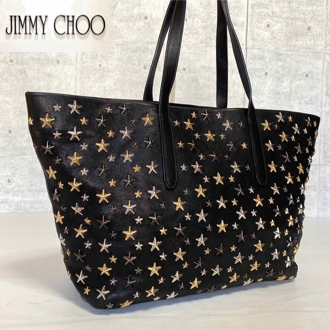 美品】JIMMY CHOO SOFIA/S 3色スタースタッズ ハンドバッグ-