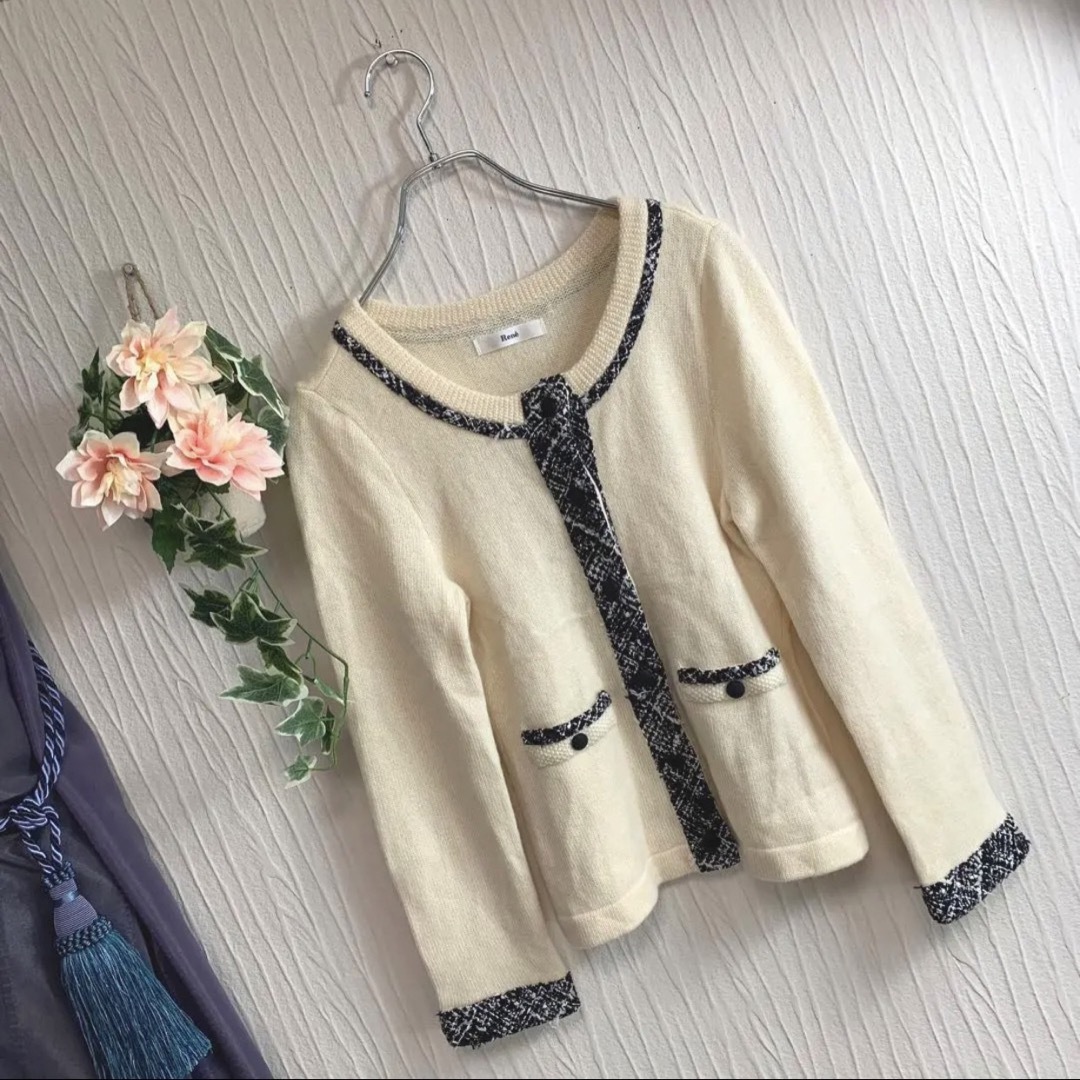 René - 449. 美品◇ルネ*38:M カーディガン 高級カシミヤ100