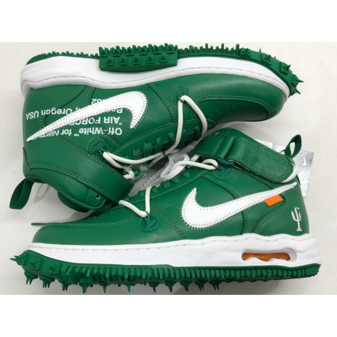 NIKE × OFF-WHITE ナイキ オフホワイト AIR FORCE 1 MID SP LTHR エア フォース 1 ミッド PINE GREEN パイングリーン / DR0500-300 26.5cm 【中古】【007】