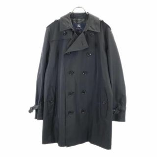 バーバリー(BURBERRY)のバーバリー 三陽商会 シルク100％ トレンチ チェック柄 コート L グレー系 BURBERRY メンズ 【中古】  【230923】(ダッフルコート)