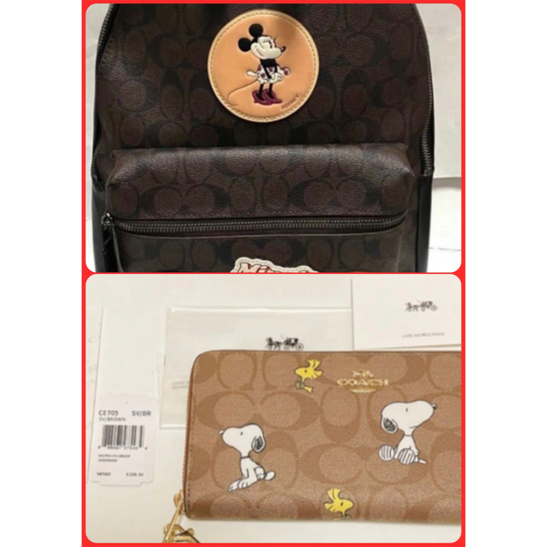 COACH(コーチ)のフォロー割り セット ディズニーコラボ F29355＆CE705 コラボ長財布 レディースのバッグ(リュック/バックパック)の商品写真