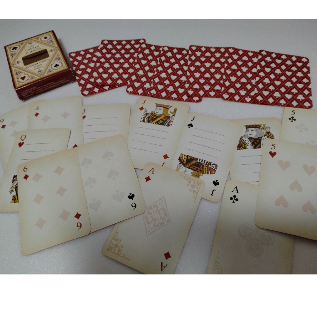 トランプ風メッセージカード20枚 ハンドメイドの文具/ステーショナリー(カード/レター/ラッピング)の商品写真