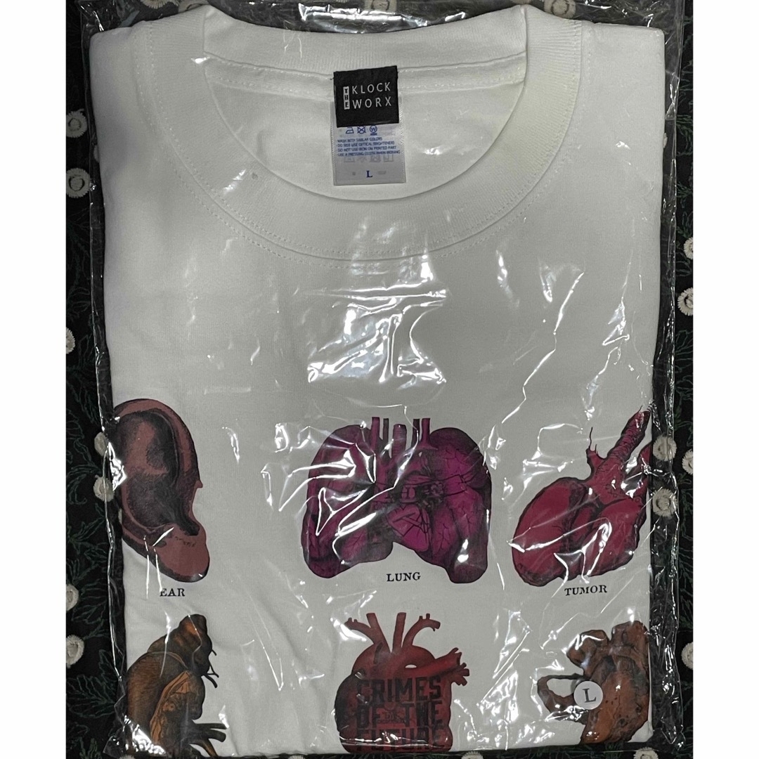 クライムズオブザフューチャー　未来臓器の図鑑風 Tシャツ　L