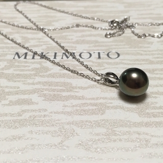 ミキモト(MIKIMOTO)のミキモト  黒蝶真珠ネックレス　K18WG(ネックレス)