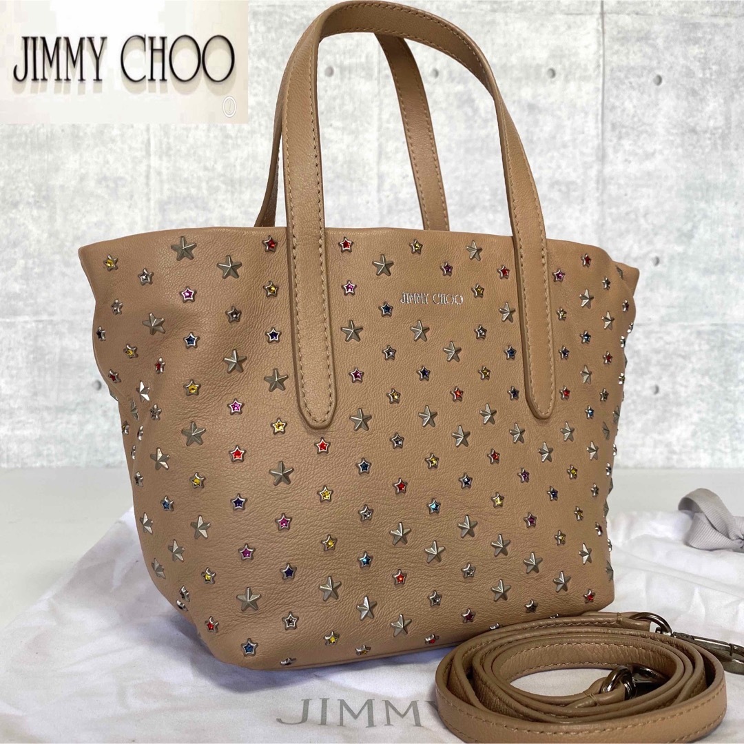 美品 JIMMY CHOO MINISARA ６色カラフルスタッズ2WAYバッグ 3